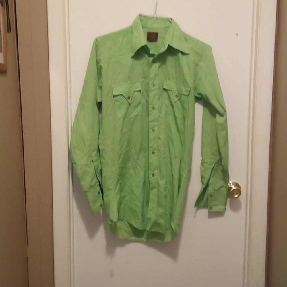 Fenton Men's Green Long Sleeve Button Down Western Cowboy Shirt - Size Large